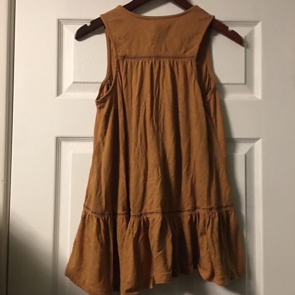 Anthropologie Malaga Tank Top Tunic Ochre Eyelet - Picture 5 of 7